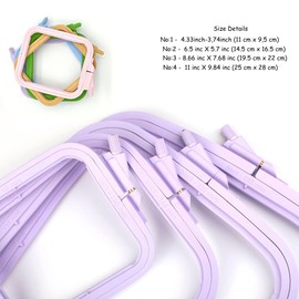 Nurge Lilac 4 Pcs Set Plastic Square Embroidery Hoop, Cross Stitch Hoops, Punch Needle Hoop , DIY Craft Sewing,ABS Plastic Embroidery Hoops