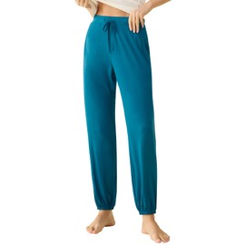Latuza Women's Pajama Pants Lounge Bottoms with Pockets M Teal
