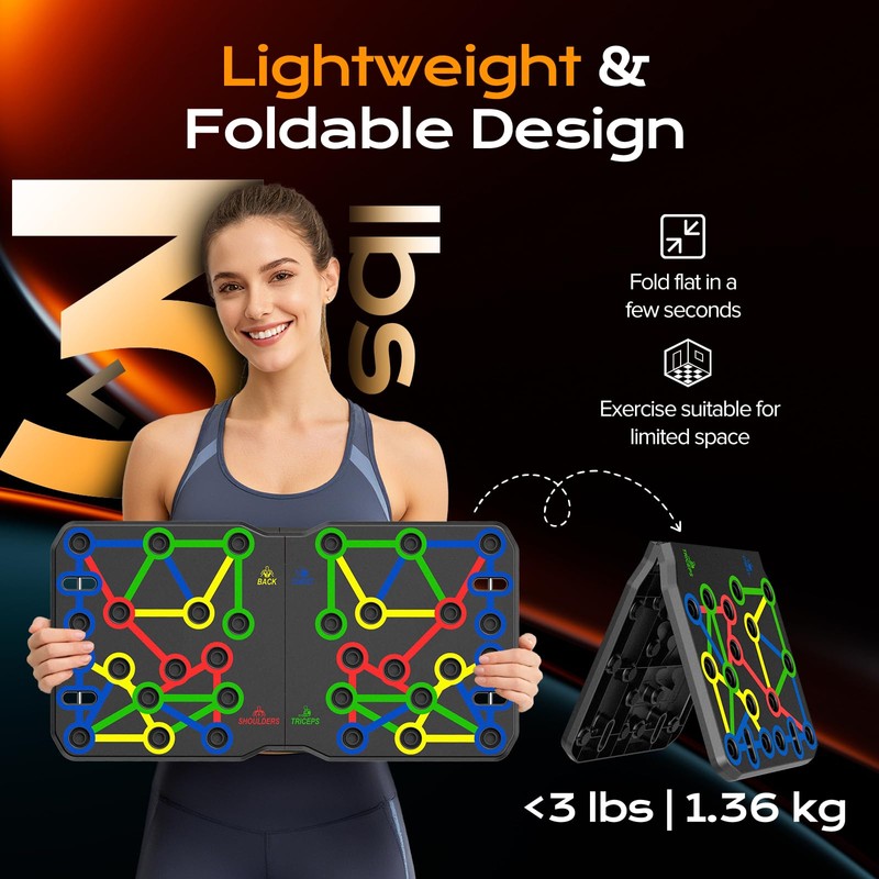 AERLANG Push Up Board, Portable Multi-Function Foldable Push Up Bar,
