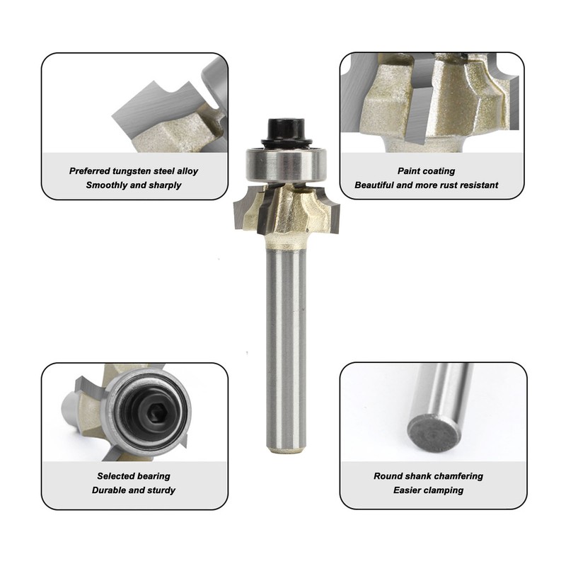 Round Over Router Bit 1/4 Shank R2.5 4 Flute Tungsten