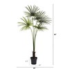 Nearly Natural Fan Palm Indoor/Outdoor UV Resistant Tree, 7'