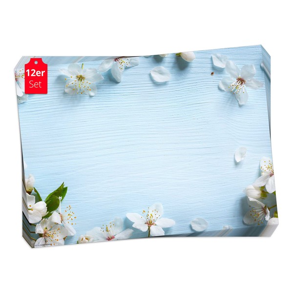 Place Mat - Magnolia on Light Blue Background - 12