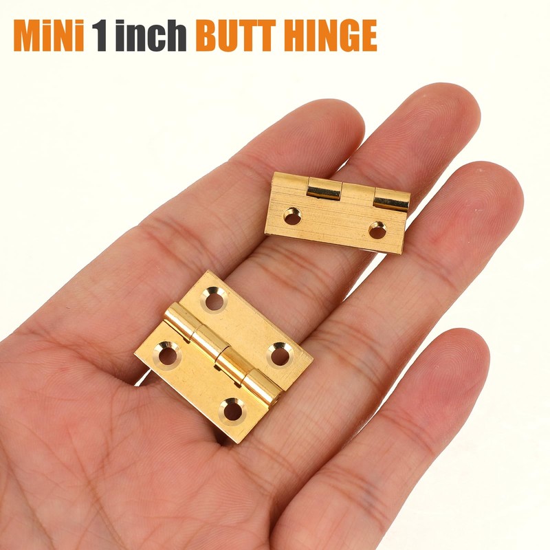 10PCS Mini Solid Brass Hinge Jewelry Box Cabinet Drawer Butt