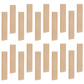 Milisten 20pcs Blank Wood Bookmarks Bamboo Bookmark Unfinished Wood Gift Tags Labels with Holes for DIY Wedding Party Favors