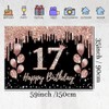 17th Birthday Decorations for Girls, Party Decoration Black and Rose