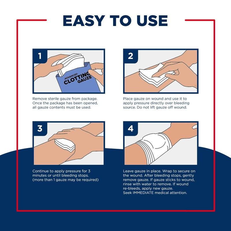 Adventure Medical Kits QuikClot Gauze - Flexible Hemostatic Medical Gauze