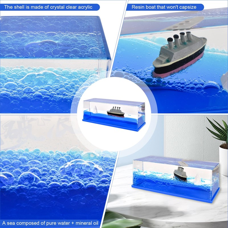 Cruise Ship Fluid Drift Bottle, Acrylic Ship Liquid Drift Bottle