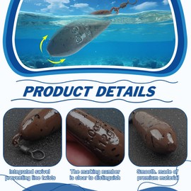 Carp Fishing Weight Sinkers,Coated Tapered Flat Pear Carp Fishing Sinkers with Rolling Swivel Carp Coarse Fishing Gear Tackle 2oz 2.5oz 3oz 3.5oz 4oz