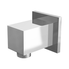 EcoSpa Brass Shower Wall Elbow Outlet Square Chrome 1/2" BSP Hose Connector