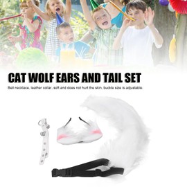 Cat Ears and Wolf Fox Animal Tail Cosplay Costume Wolf Fox Tail and Clip Ears Kit