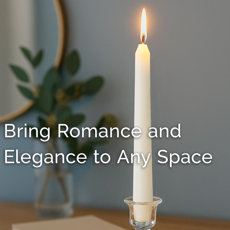 Stonebriar Tall 10" White Unscented 10 Count Taper Candles, 7