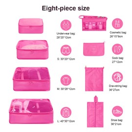 OSDUE Packing Cubes for Suitcase, 8PCS Thickening Travel Organiser Packing Bags Lightweight Travel Accessories Organizers Essentials Clothes Shoes Cosmetics Toiletries Storage Bags
