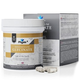 Physis Magnesium Glycinate | 60 Tablets | Vegan Magnesium Supplements for Sleep | 200mg - 400mg Daily | Non GMO, Dairy & Gluten Free | Helps Sleep & Anxiety Assist | High Bioavailability