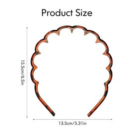 4 Pieces Shark Tooth Hair Comb Headbands, Wavy Shape Plastic Hair Hoops，Zig Zag Headbands for Women and Girls (Black and Leopard-Print Style)