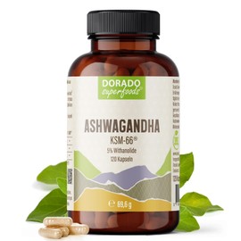 Ashwagandha KSM66 Extrakt Kapseln - 120 x Stück | 5% Withanolide - für 4 Monate | hochdosiert Premium