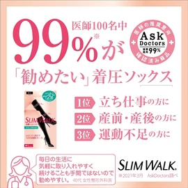 Compression Socks Slim Walk Natural Feel High Socks for Women Black M-L 2 Pack Compression Socks