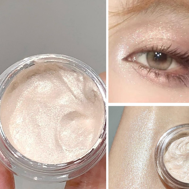 KARLOR Liquid Eye Highlighter Glitter, Creamy Champagne Glitter Eyeshadow Shimmer