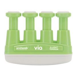 Prohands VIA Hand Exerciser, Finger Exerciser (Hand Grip Strengthener), Spring-Loaded, Finger-Piston System, Isolate and Exercise Each Finger, (2 lb X-Light Tension, Green-Via)