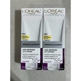 L'Oréal Pack Of 3 L'Oreal Paris Wrinkle Expert .Spf 30 Age Defense UV Lotion. Calcum 55+