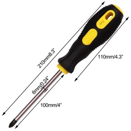 Sipery 2 Pack Phillips Screwdriver - 4 Inch Shaft, Cross-head 6mm PH2 Magnetic Extended Screwdriver With Rubber Handle