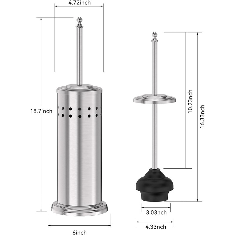 Dowry Anti-Hand Off Toilet Plunger with Holder for Bathroom,Powerful Efficient
