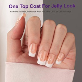 Medium Square French Tip Press on Nails, Gel French Nails SXVME Matte White Tips Pre-applied Tip Primer Natural Nude Fake Nails Extensions for Women Nails DIY, 300Pcs