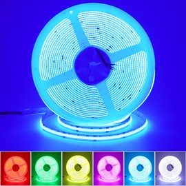 JOYLIT RGB COB LED Strip 24 V 10 M 840 LEDs/M Alta Densidad IP20 Interior, RGB Uniforme brillante, multicolor Cambio Cinta luminosa LED flexible para dormitorio, fiesta decoración, COB-84010M-RGB
