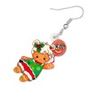 TIZURO Christmas Acrylic Fun Holly Santa Hat Gingerbread Man Earrings