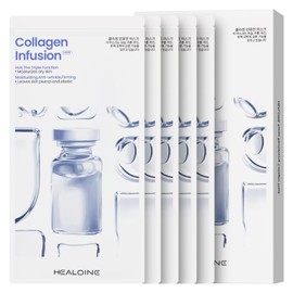 HEALOINE Bio-Collagen Real Deep Facial Mask Overnight Korea Hydrating Collagen Face Masks Pore Minimizing, Elasticity Improvement Hydrogel Sheet Mask for All Skin Type Skincare 5 Pack