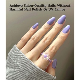 ruyeefam Nail Polish Strips - 22 Pcs Salon Quality Gel Nail Stickers - Long Lasting Wraps (Purple Evening in Paris)