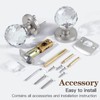 CLCTK Crystal Glass Door Knobs Interior, Premium Bathroom Bedroom Door
