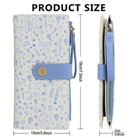 Farcauo Women's Purse Women Cat Small Wallet for Women Small Wallet Women Gifts for Women Wallets ID & Card Sleeves Wallets for Women, #T Blue Cat Wallet for Women