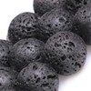 GEM-Inside Natural 20mm Black Lava Rock Round Gemstone Semi Precious