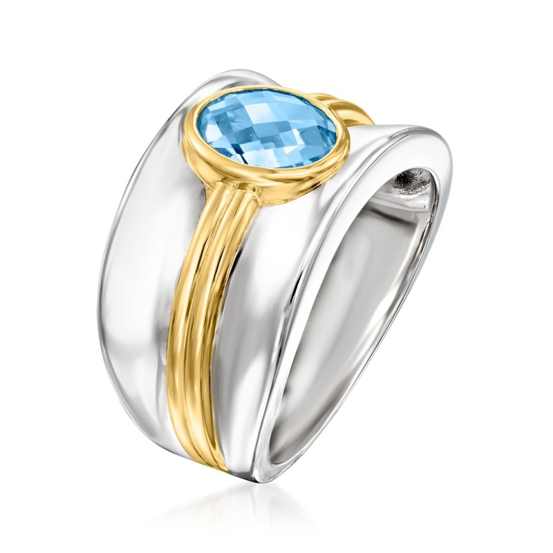 Ross-Simons 1.20 Carat Swiss Blue Topaz Ring in Sterling Silver