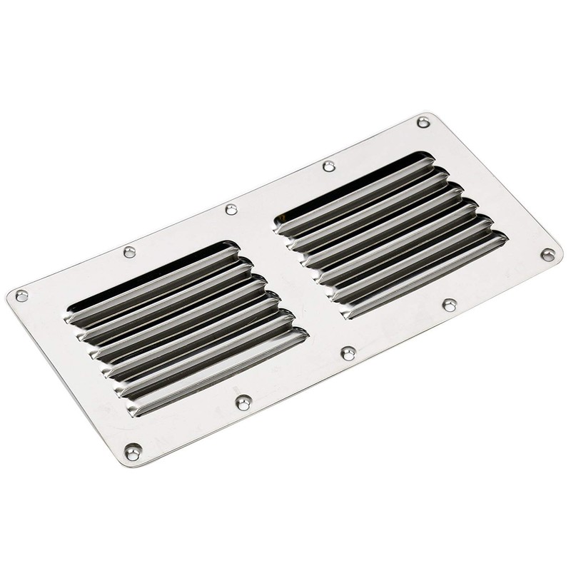 Amarine-made 2 Pack of Stainless Steel Stamped Louvered Vent -