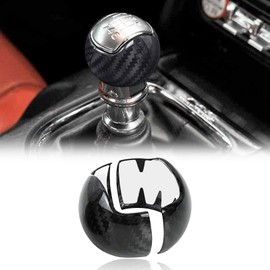 nuoozy Carbon Fiber Gear Shift Knob Cover Compatible with Ford Mustang 2015 2016 2017 2018 2019 2020 2021 2022 2023 Manual Transmission Car Shift Lever Modification Decoration (Black)