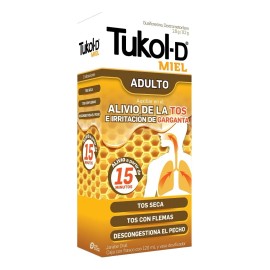 Tukol-d Adulto Jarabe Para La Tos. Sabor Miel, 120ml.
