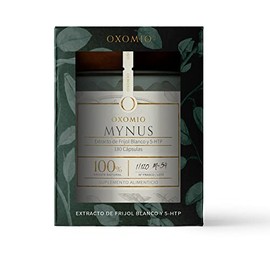 Mynus de Oxomio, 180 cápsulas - Suplemento bloqueador de carbohidratos. I 5-HTP (extracto Griffonia Simplicifolia) y extracto de frijol blanco (phaseo