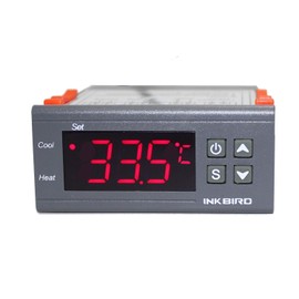 Inkbird Temperature Controller, Digital Thermostat, Temperature Controller, 110v ℃ and ℉ Switching, Temperature Controller, Automatic Control, Heating and Cooling, 2 Relays with NTC Temperature Sensor