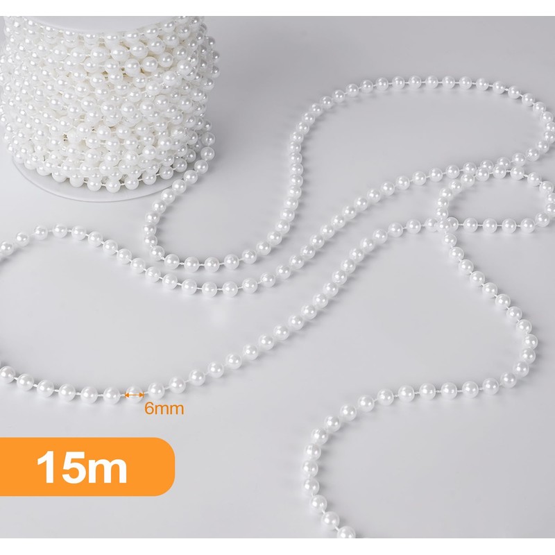 Anstore 15M Pearl Beads String Chain Garlands, Pretty Beads String