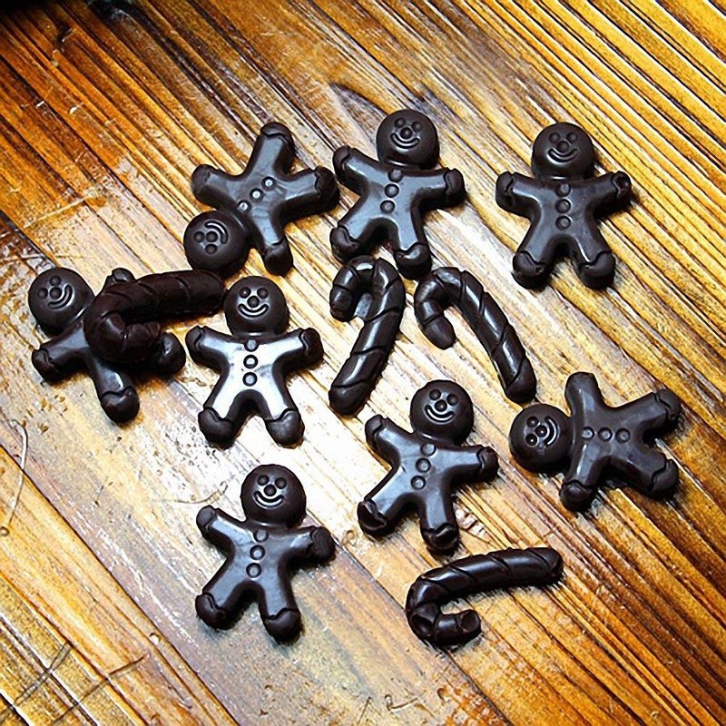 2-Pack Gingerbread Man Chocolate Molds Set - MoldFun Christmas Party