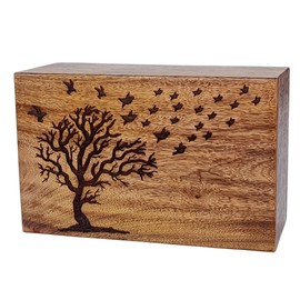 Tamanna Crafts Handcrafted Tree of Life Hardwood Cremation Urn Box for Human Ashes /Burial Urn Box/Adult Male Female Urn Box Large Wooden Urn Box Large