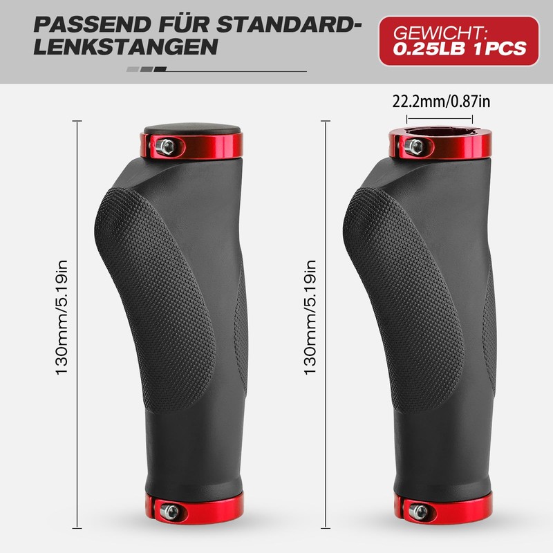 GXCROR Ergonomic Bicycle Grips with Non-Slip Point Design, Shock-Absorbing Rubber