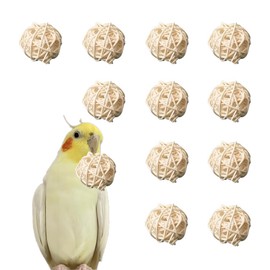 HANZE Rattan Balls,Sepak Takraw, Vine Ball, Parrot Chew Toy and Stimulation Ball Set (Set of 12)