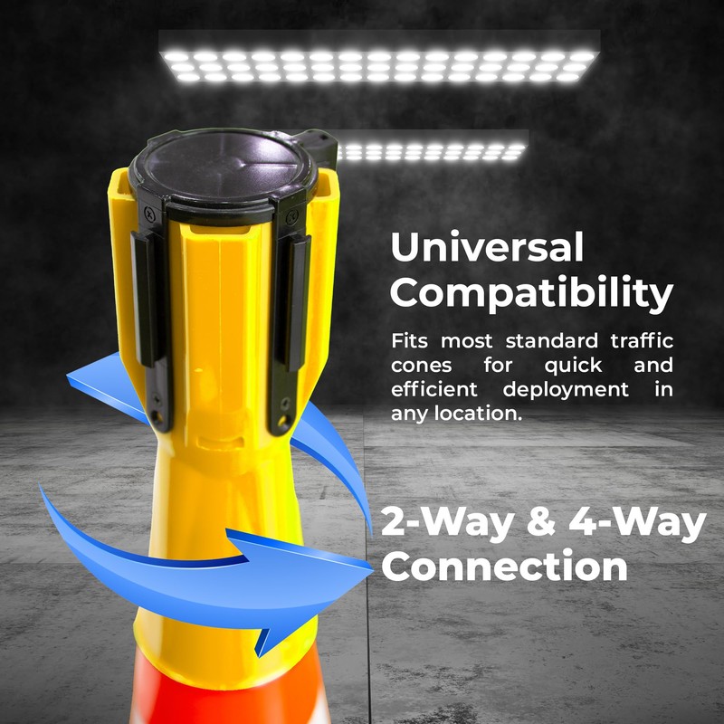 Retractable Traffic Cone Topper Tape - 3 Meter | Yellow