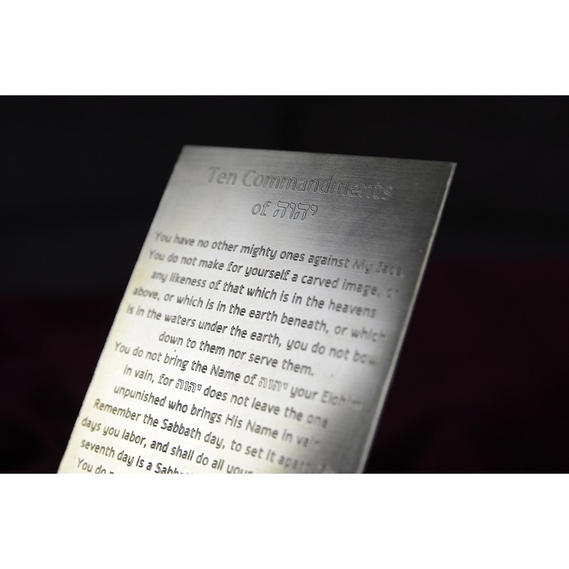 Idaho Sky 10 Commandments Engraved on Solid Brass, Ten Commandments,