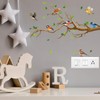 4 Pieces Garden Birds on Branches Stickers Removable Birds on