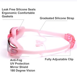 flintronic Swimming Goggles + Swimming Caps Set, Swimming Cap, Swimming Cap, No Leaking, Anti-Fog, with Ear Plugs & Nose Clips, UV Protection Swimming Goggles with Anti-Fog for Men and Women