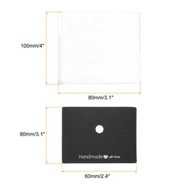 PATIKIL Jewelry Display Bags, 50 Pcs Jewelry Package Bags Small Craft Packaging Set for Small Business, Necklace, Bracelets, Key Chains, Earrings, Black