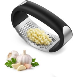 Prensador de Ajos de Acero Inoxidable con Mango Cómodo